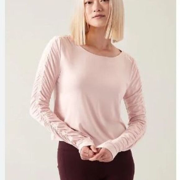 ATHLETA All Around Ruched Top Pink Size 1X - Picture 1 of 5